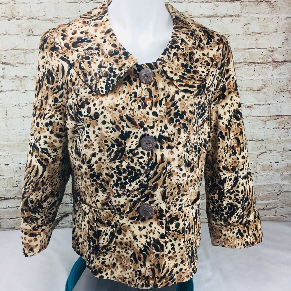 Chaus Womens Blazer Jacket SZ Lg Brown